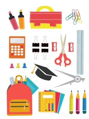 免費(fèi)學(xué)生文具用品矢量工具模板下載 AI格式、1024像素、編號25689627